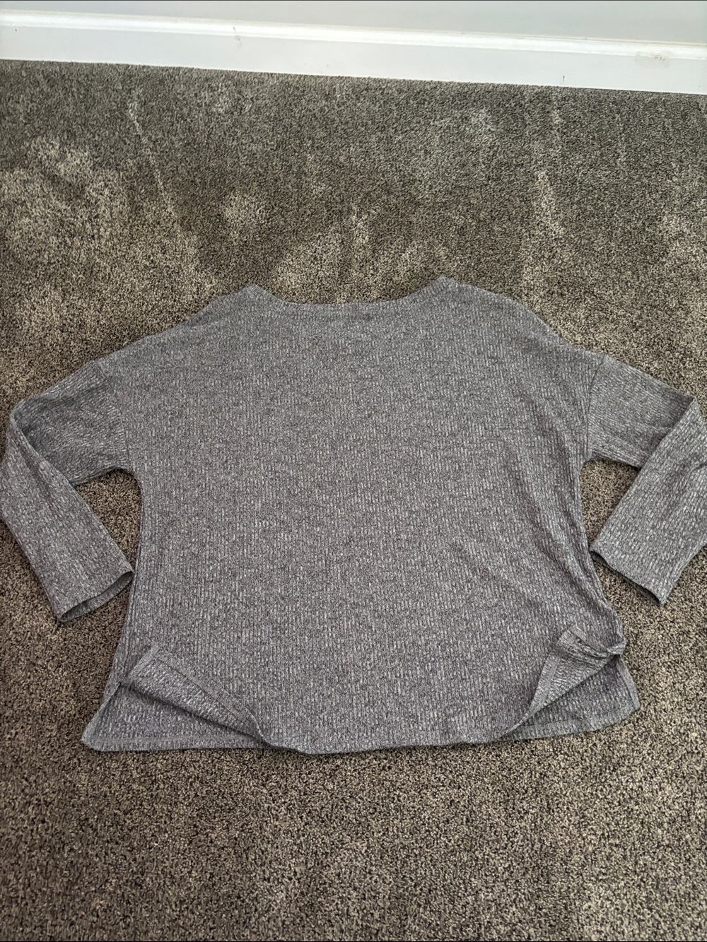 Sunday Gray Ribbed Crewneck Sweater - Picture 4 of 4